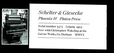 Schelter & Giesecke Phoenix IV Platen Press.