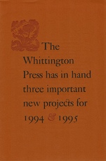 [The Whittington Press] [Catalogues]